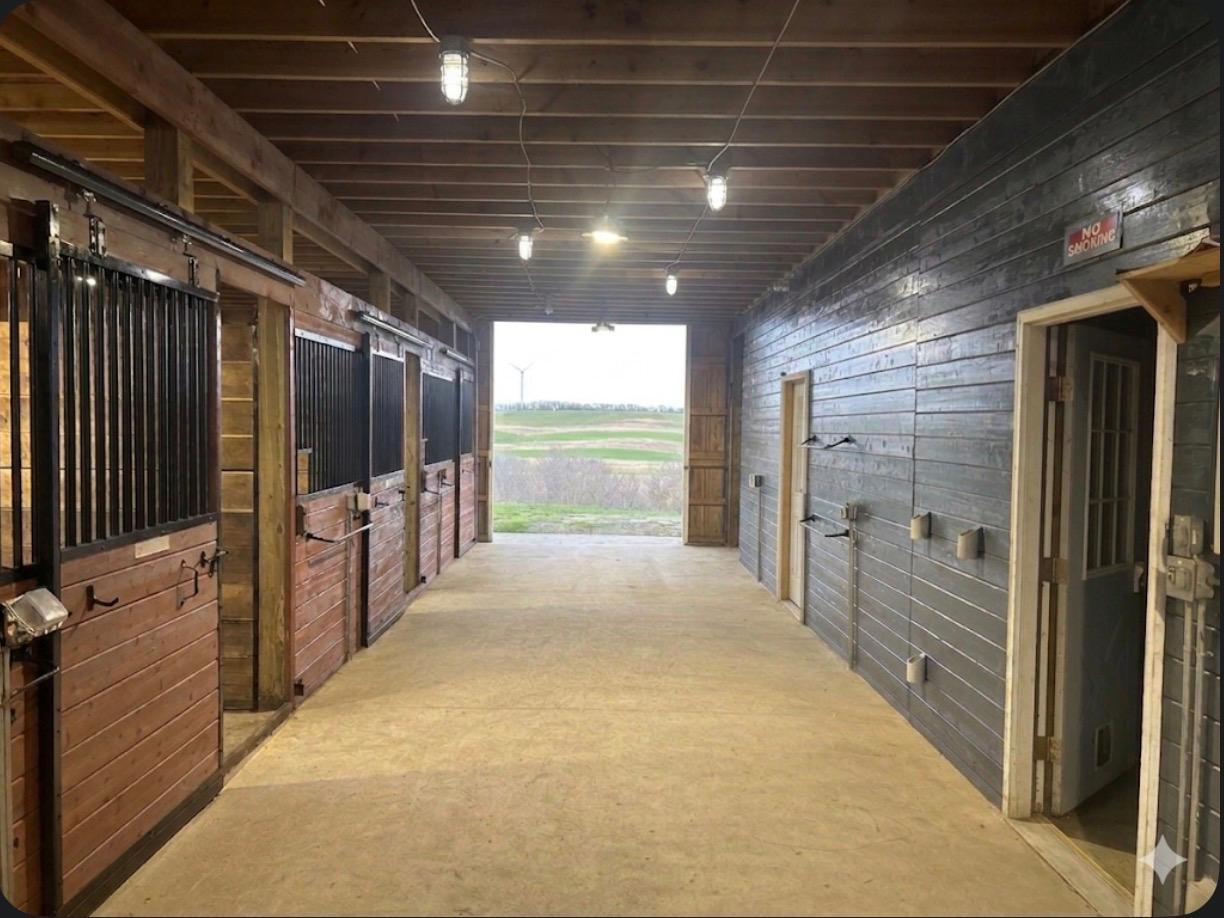 Sterling VC barn interior with well-maintained horse stalls